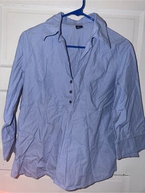 Mondo Carne Light Blue Pinstripe Button-Front Blouse